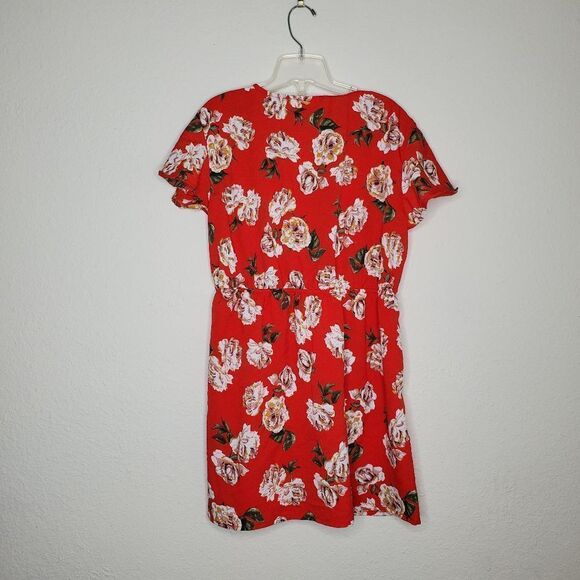 TIMES TWO red floral tunic top size M - Picture 3 of 6
